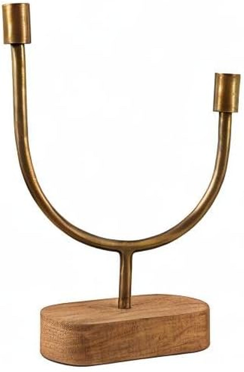 Wood and Metal Taper Candle Holder