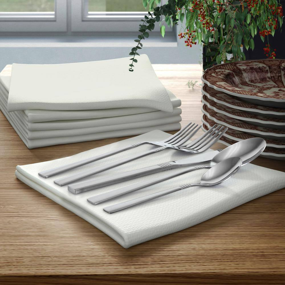 20-Piece Silver Stainless Steel Flatware Set (Service for 4)