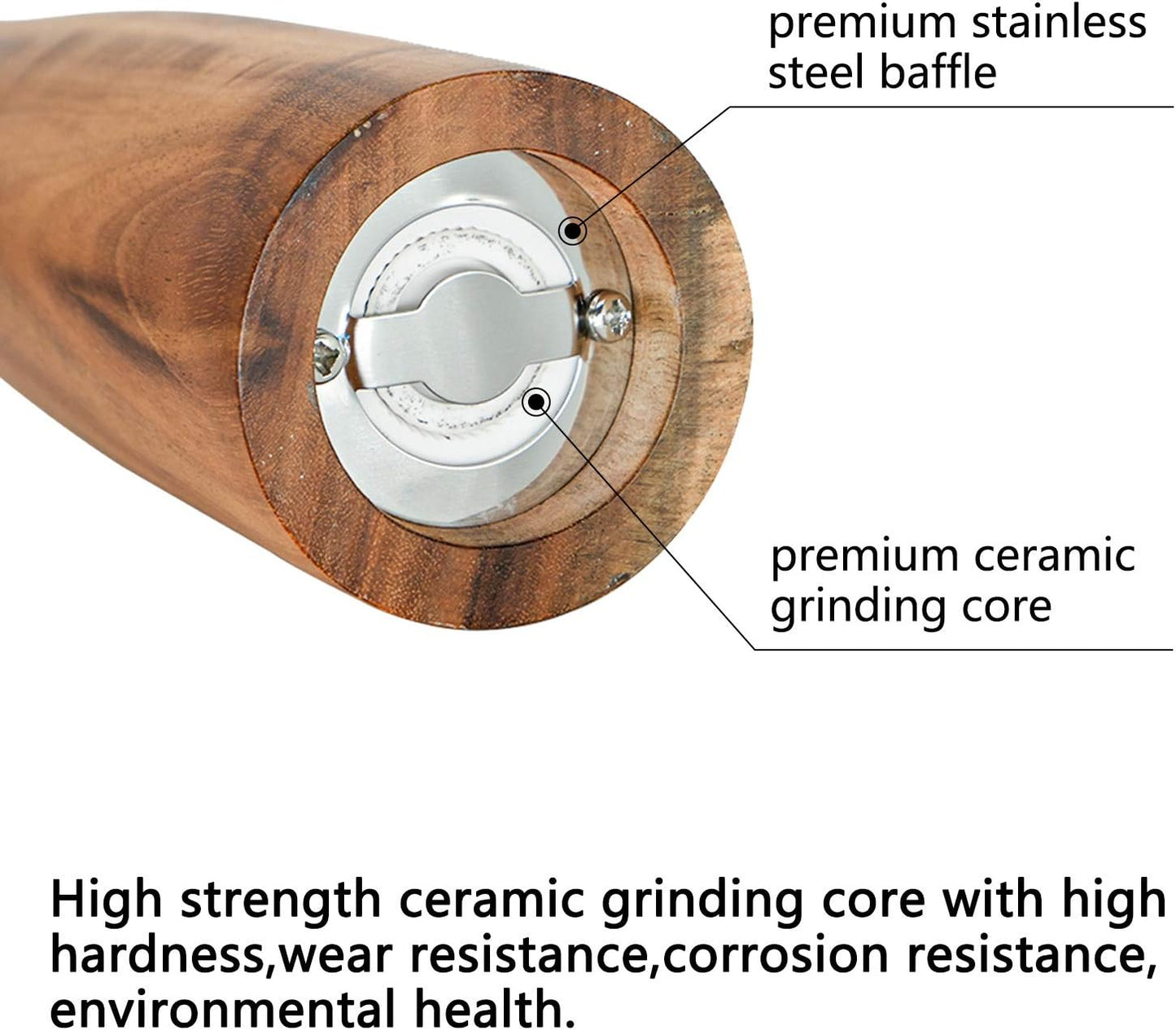 Manuel Wooden Salt and Pepper Grinder Set