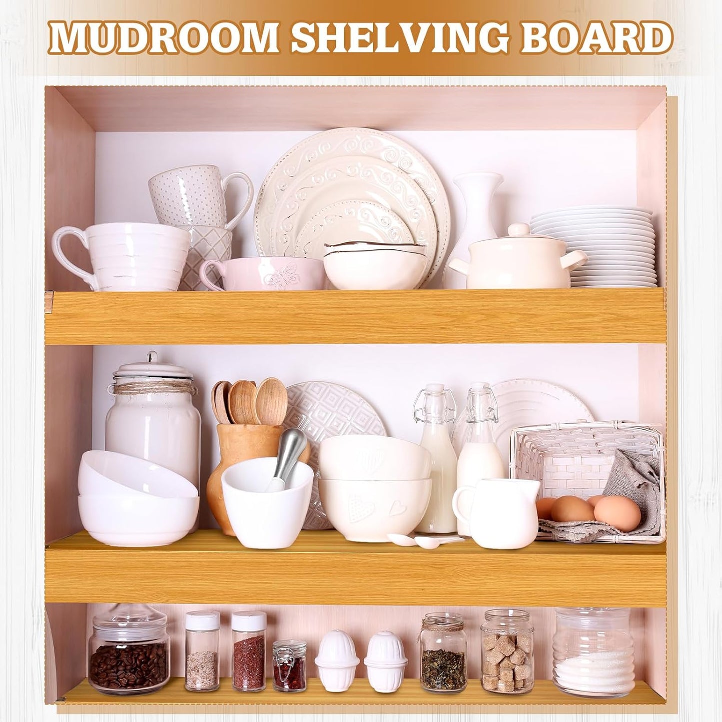 Faux Wood Grain Wire Shelf Covers 5 PC