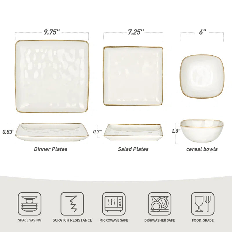 12 Piece Stoneware Set - Service for 4
