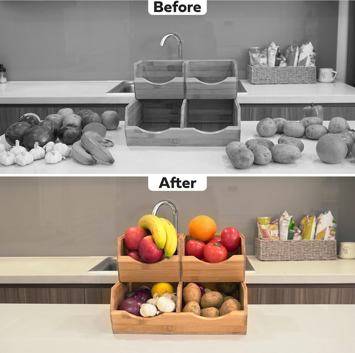 Bamboo Pantry Storage Bins