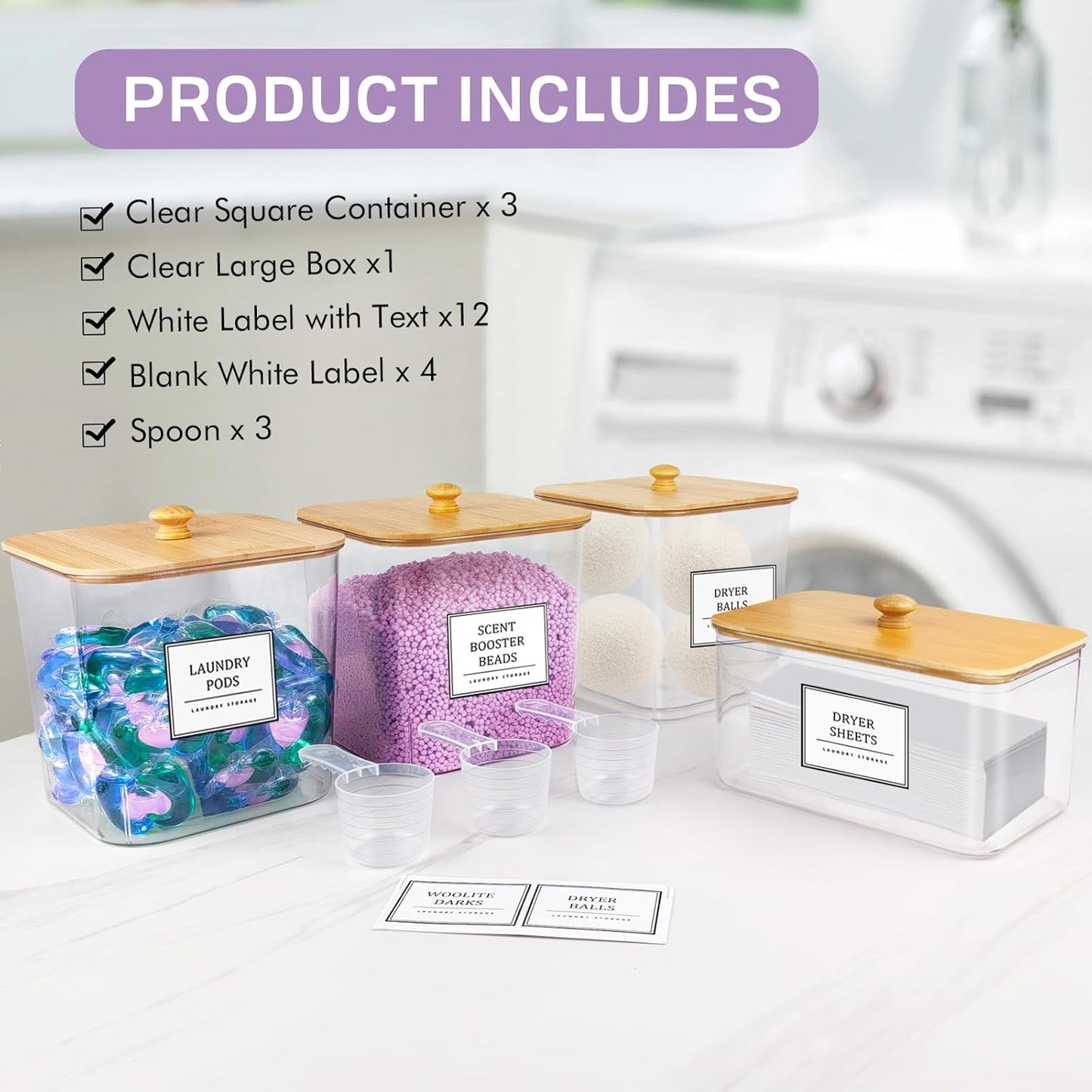 Laundry Pods Containers 4 Pack