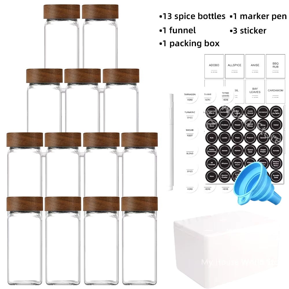 Glass Spice Jars with Bamboo Lids 4 Oz