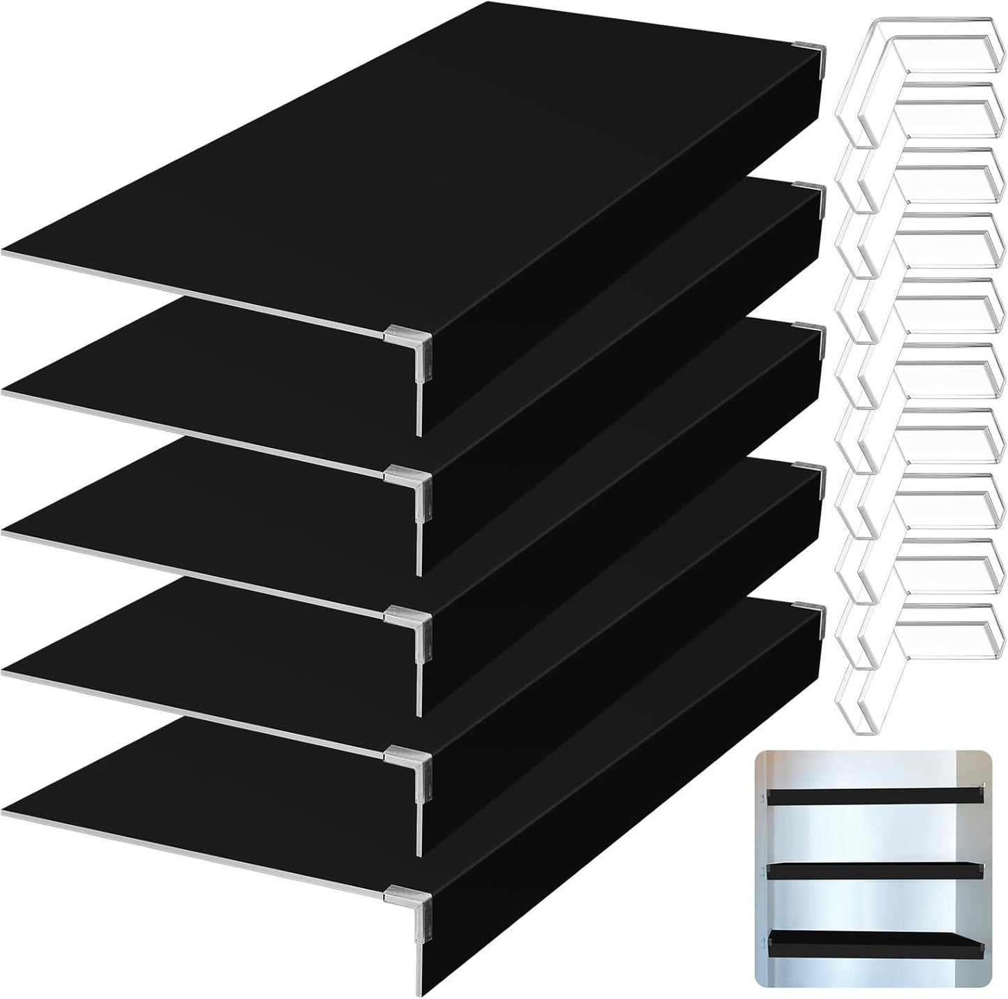 Faux Wood Grain Wire Shelf Covers 5 PC