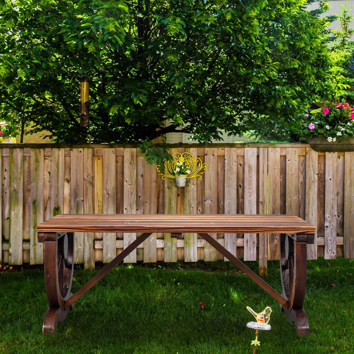 2-Person Rustic Wood Bench