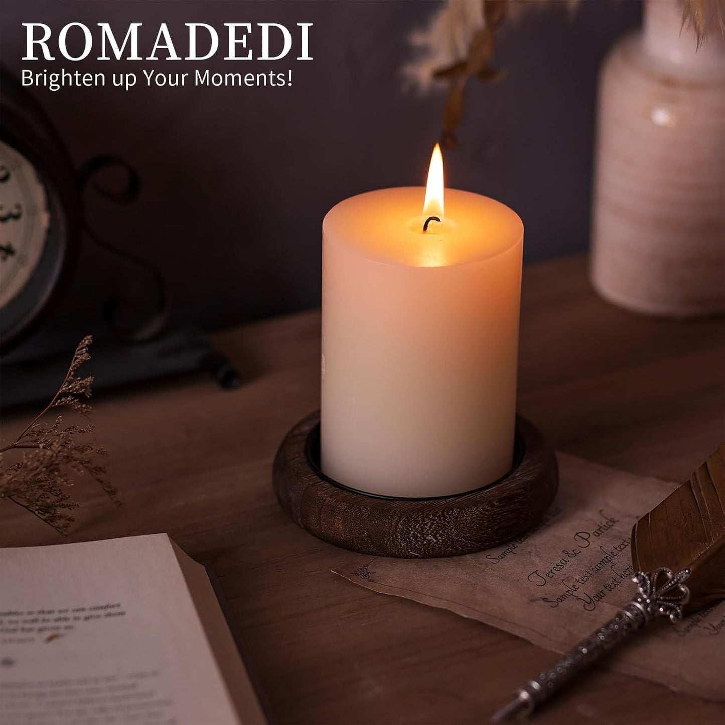 Wood Candle Holder 2 Pack