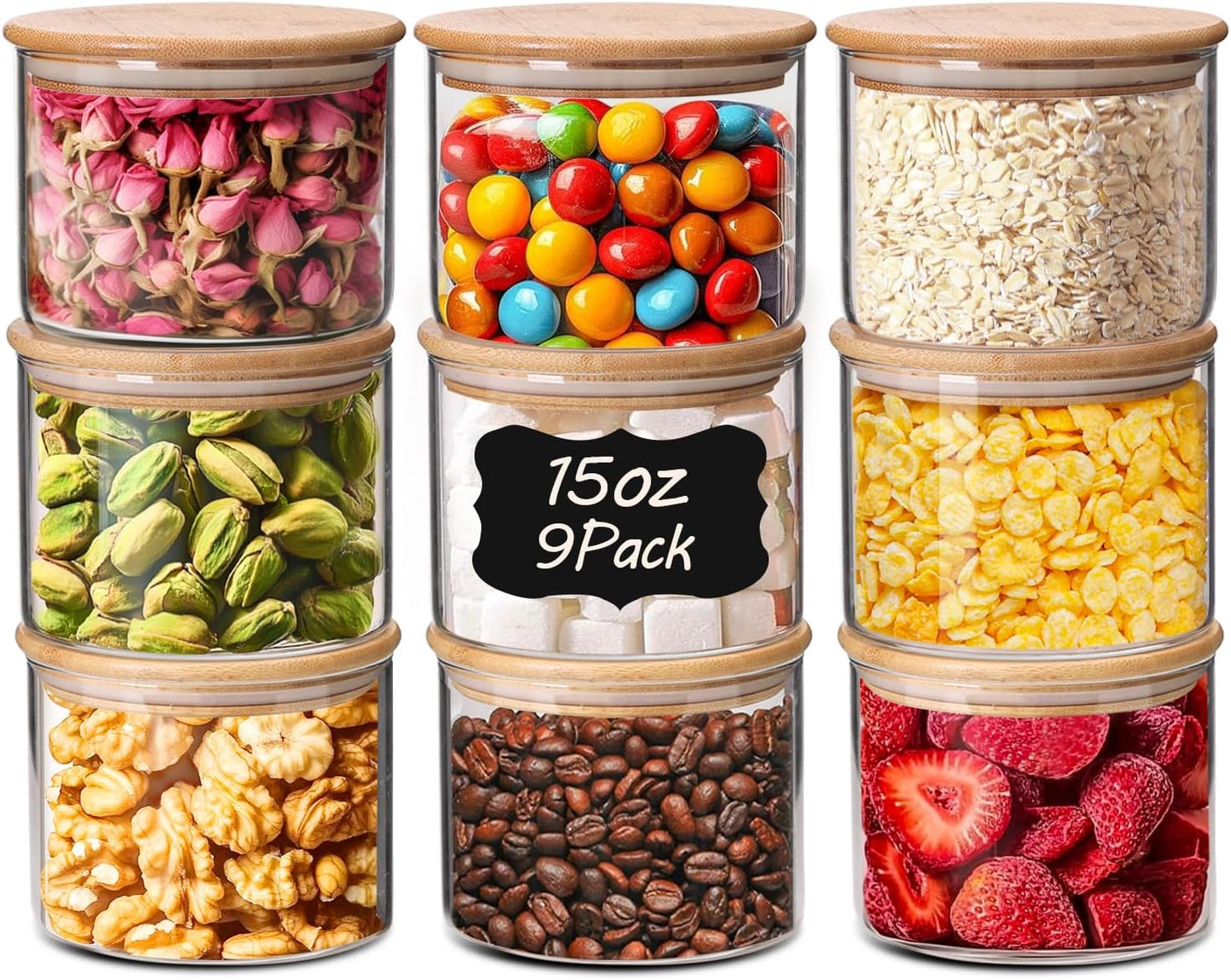 Glass Storage Container with Bamboo Lids