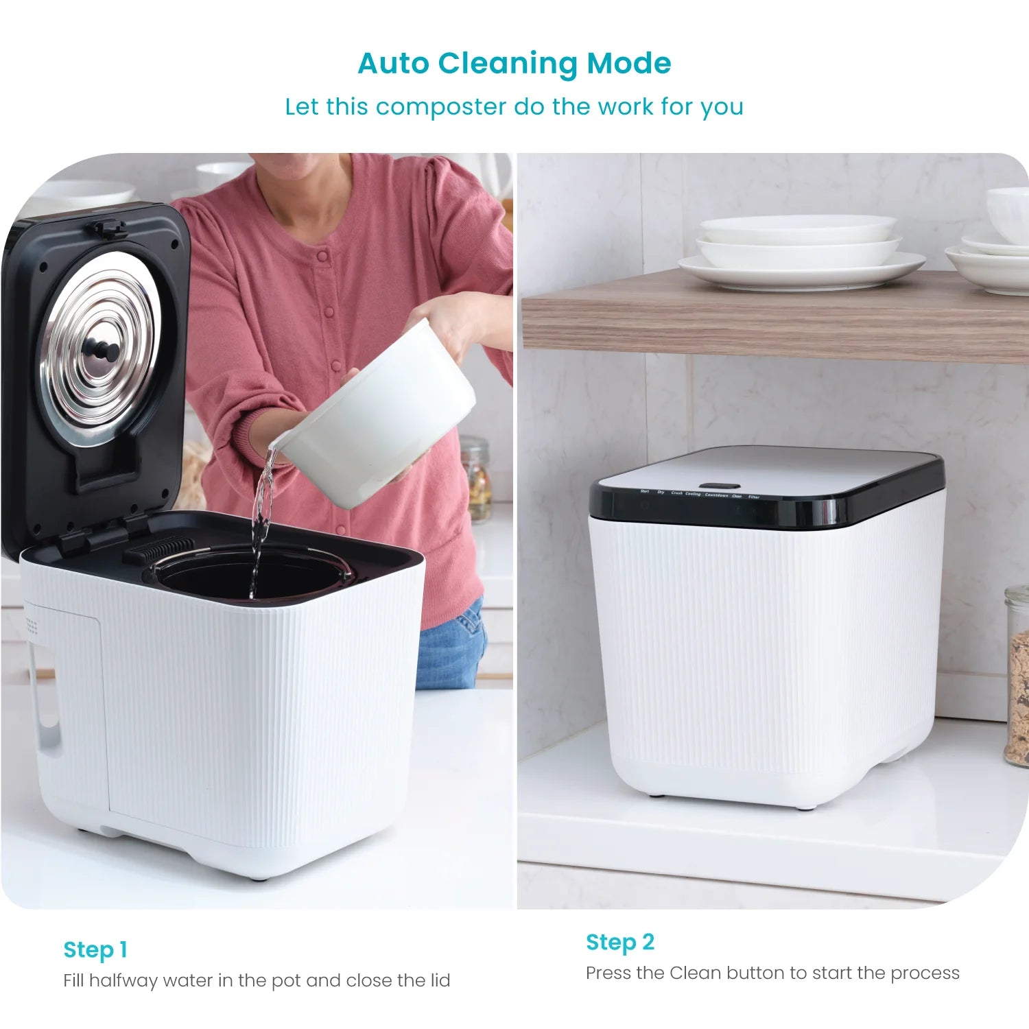 White Kitchen Electric Compost Bin 3L