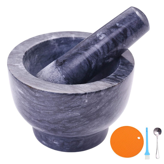 Mortar and Pestle Set Natural Marble 