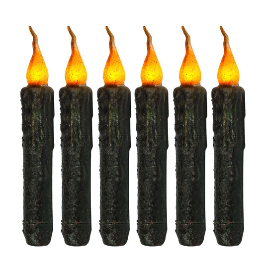 Real Wax Hand Dipped Battery Flame-less Candles for Halloween 6 PC