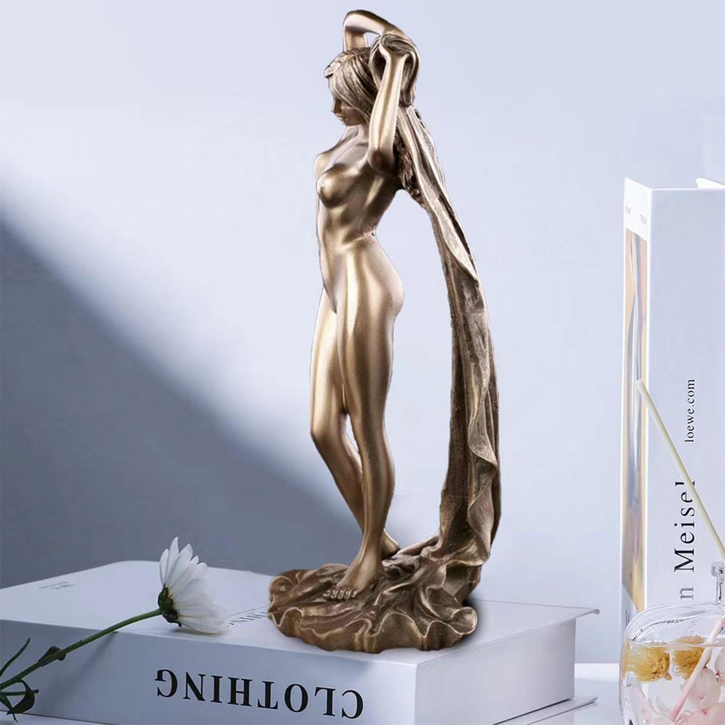 Goddess Sculpture  Resin Figurine Decor 8.6"