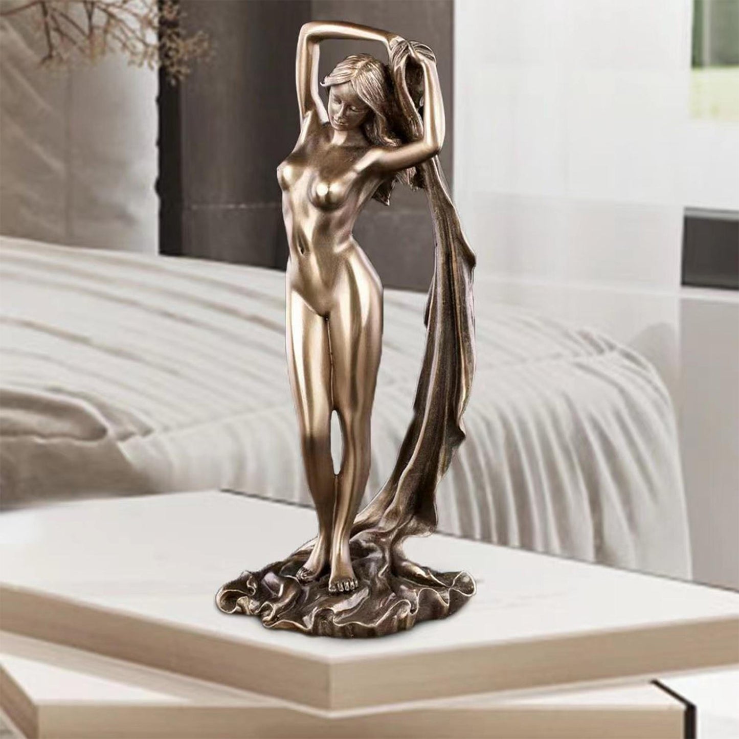Goddess Sculpture  Resin Figurine Decor 8.6"