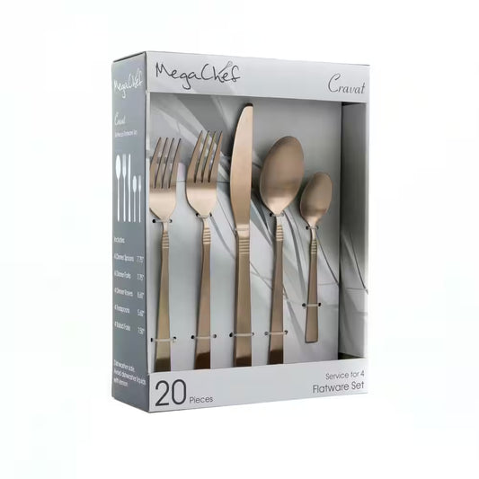 20-Piece Matte Rose Stainless Steel Flatware Set (Service for 4)