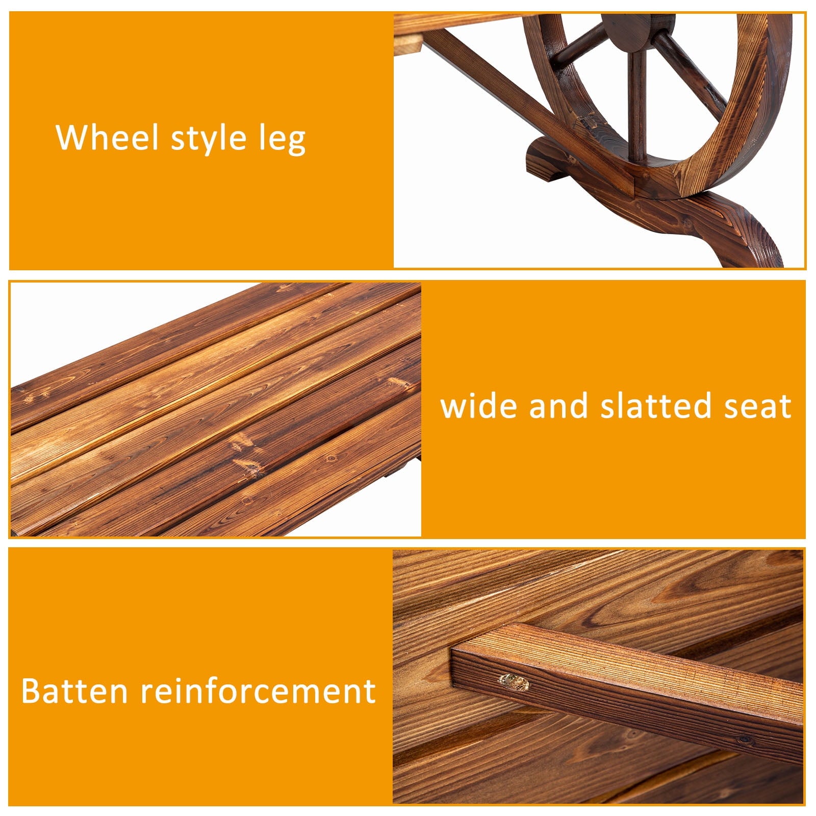 2-Person Rustic Wood Bench