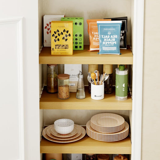 Faux Wood Grain Wire Rack Covers for Pantry 