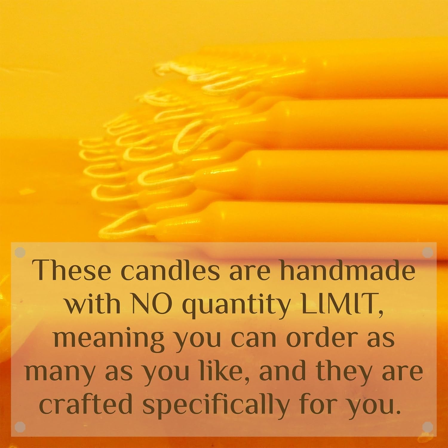 100% Pure Beeswax Candles Organic Tapers 2PC