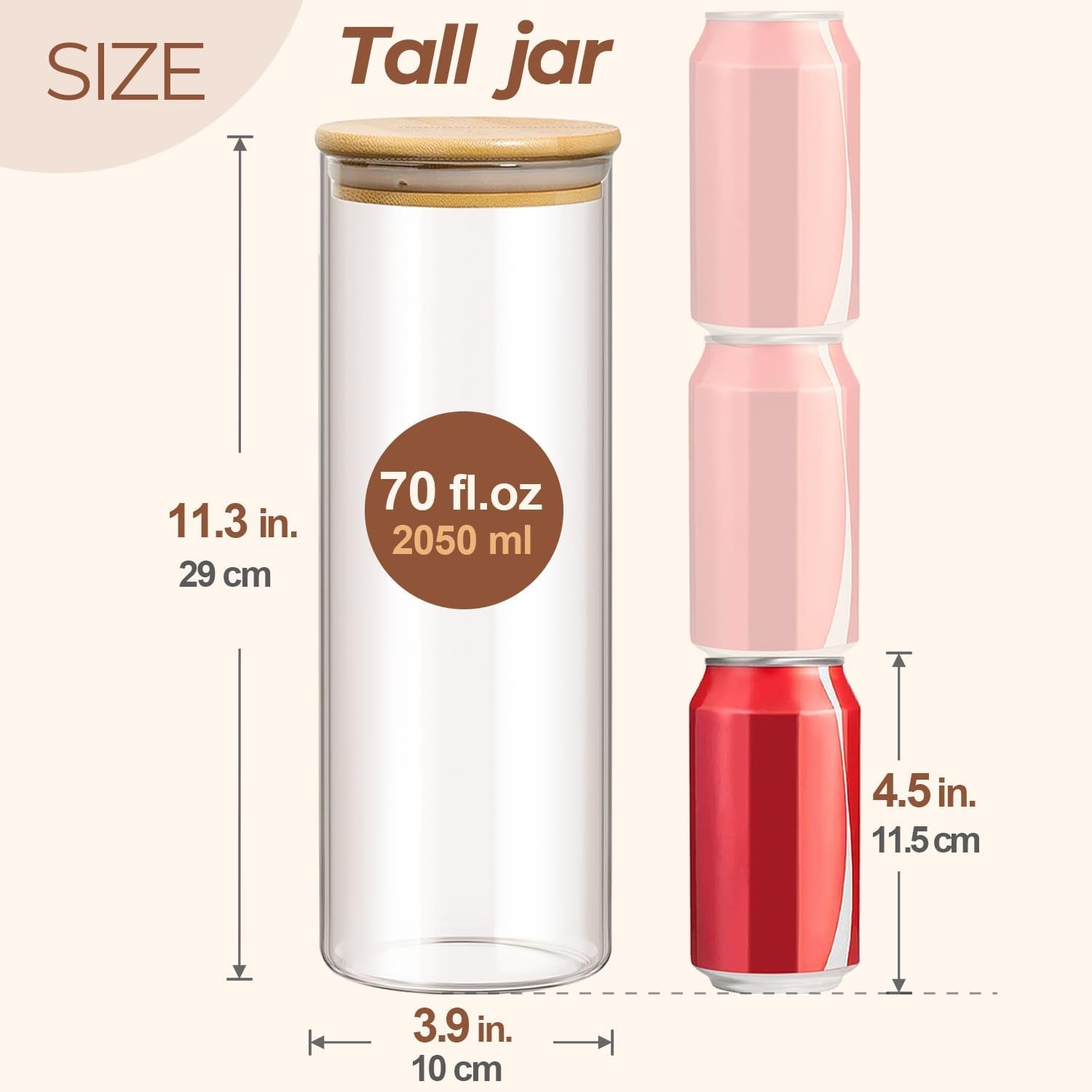 Glass Storage Container with Bamboo Lids 