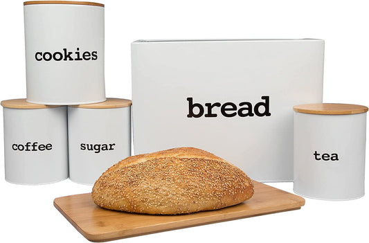 Bamboo Food Storage Bread Box 5 piece set