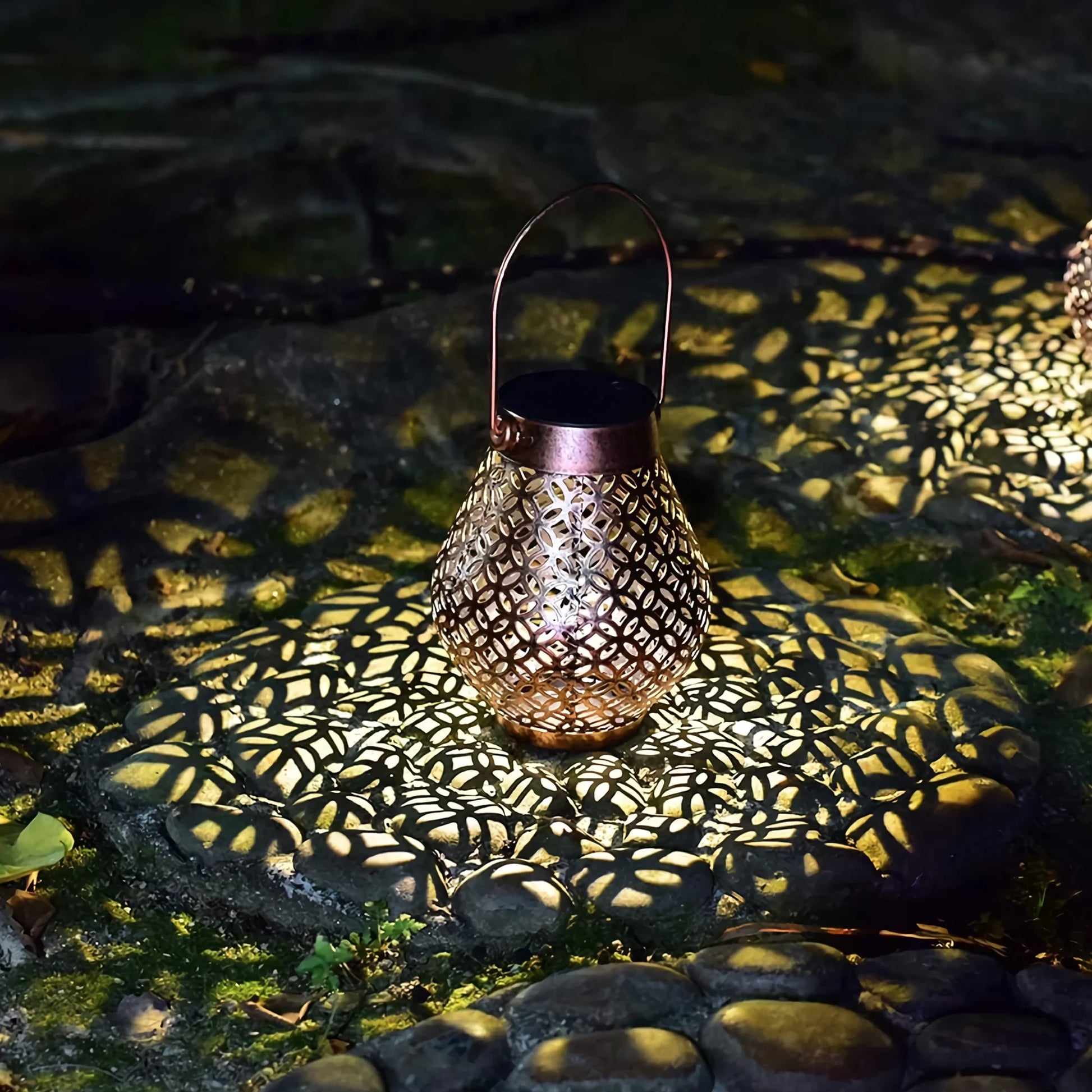 Bronze Solar Lantern with LED Lights