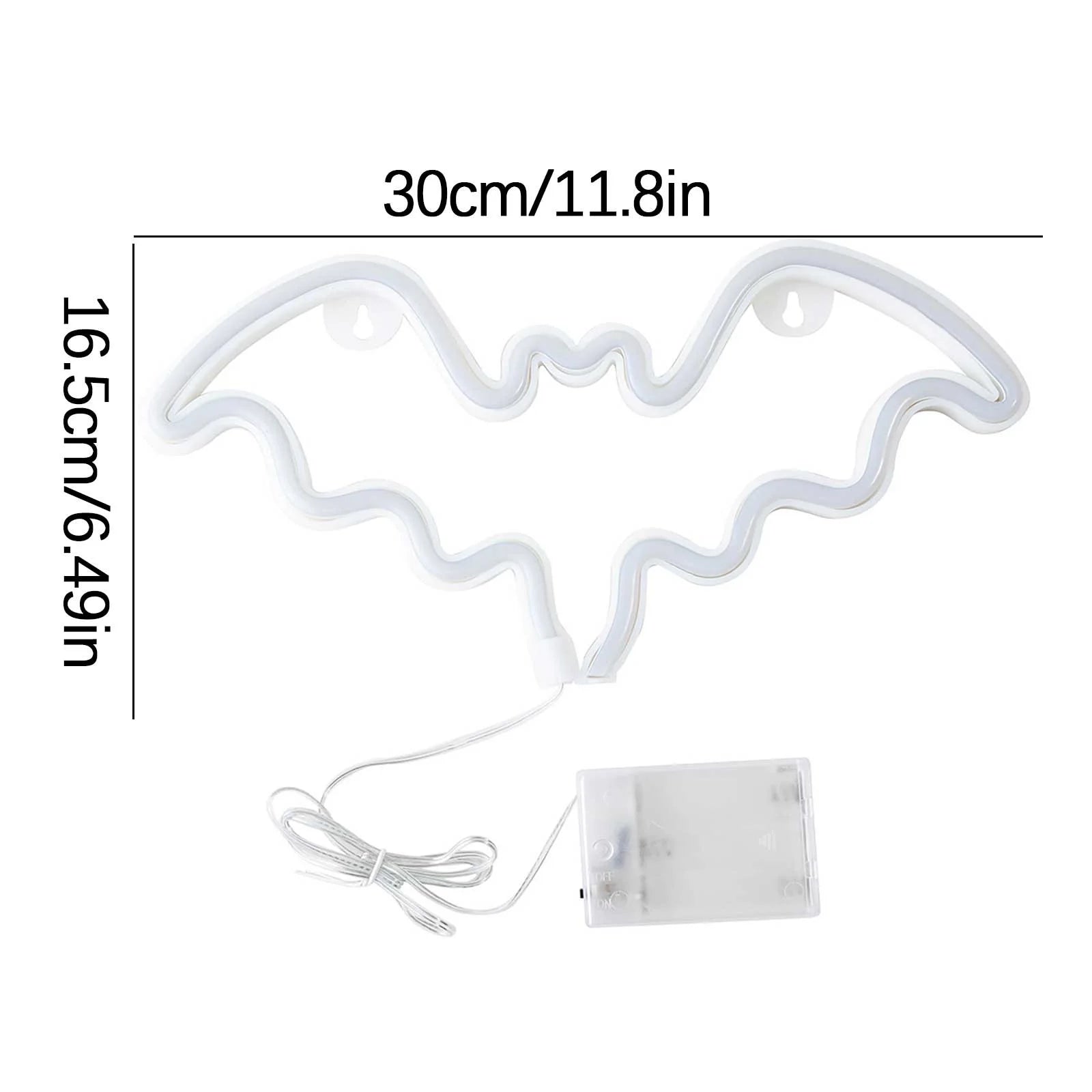 Neon Bat Shaped Wall Hanging Lamp Halloween 