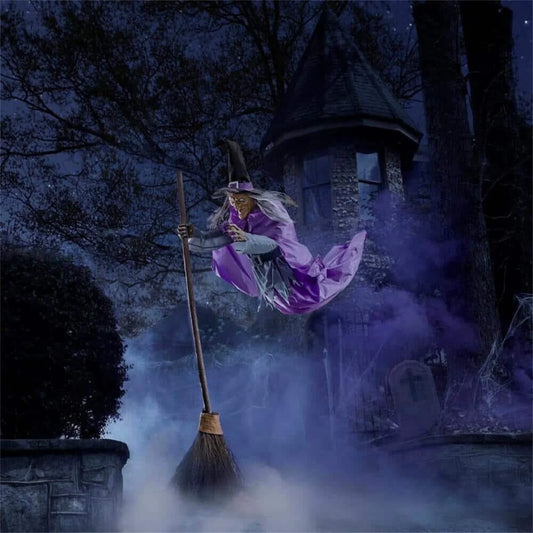 Halloween Props Garden Flying Witch Terror Flying Witch 12 FT